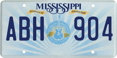 MS license plate ABH904