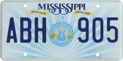 MS license plate ABH905