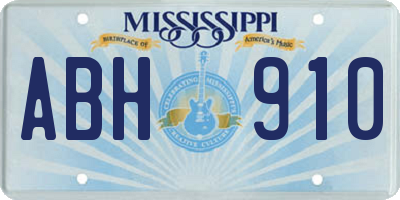 MS license plate ABH910