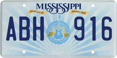 MS license plate ABH916