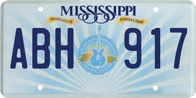 MS license plate ABH917