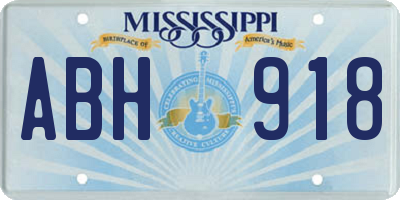 MS license plate ABH918