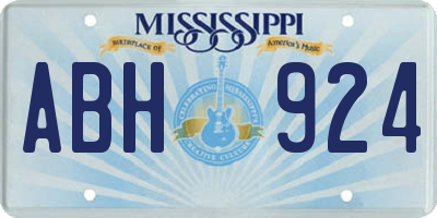 MS license plate ABH924