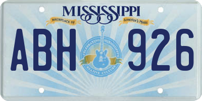 MS license plate ABH926