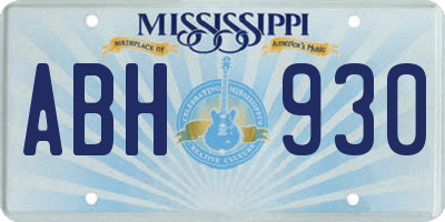 MS license plate ABH930