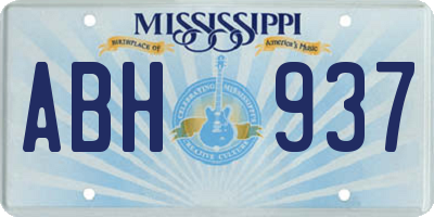 MS license plate ABH937