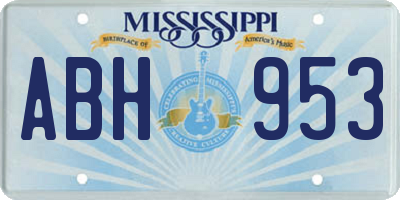MS license plate ABH953