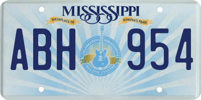 MS license plate ABH954