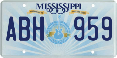 MS license plate ABH959