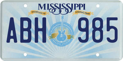 MS license plate ABH985
