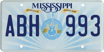 MS license plate ABH993