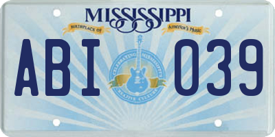 MS license plate ABI039