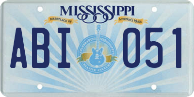 MS license plate ABI051