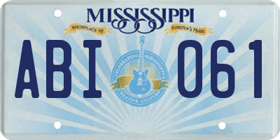 MS license plate ABI061