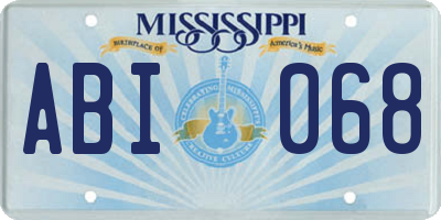MS license plate ABI068