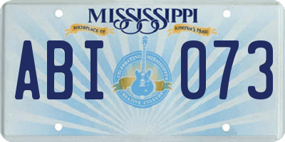 MS license plate ABI073