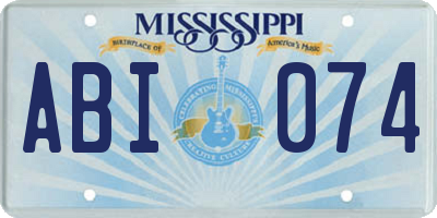 MS license plate ABI074