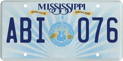 MS license plate ABI076