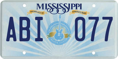 MS license plate ABI077