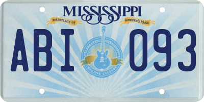 MS license plate ABI093