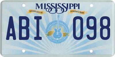 MS license plate ABI098