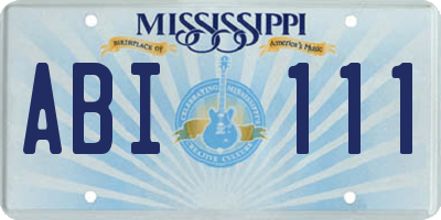MS license plate ABI111
