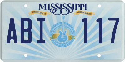 MS license plate ABI117