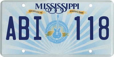 MS license plate ABI118