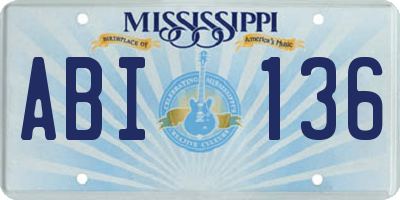 MS license plate ABI136