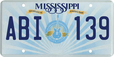 MS license plate ABI139