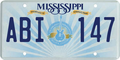 MS license plate ABI147