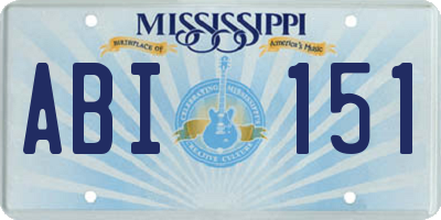 MS license plate ABI151