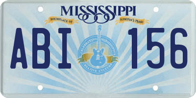 MS license plate ABI156