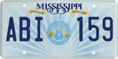 MS license plate ABI159