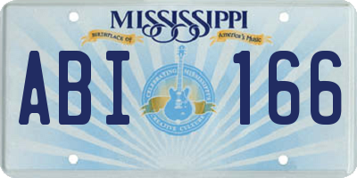 MS license plate ABI166