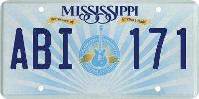 MS license plate ABI171