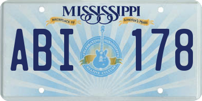 MS license plate ABI178