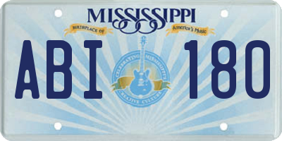 MS license plate ABI180