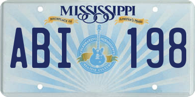 MS license plate ABI198