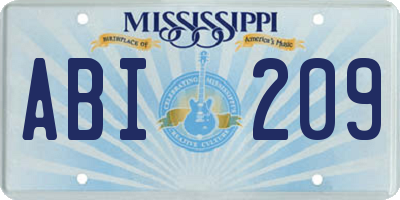 MS license plate ABI209