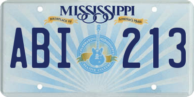 MS license plate ABI213