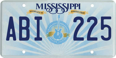 MS license plate ABI225
