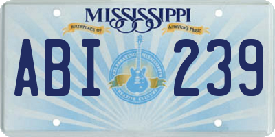 MS license plate ABI239