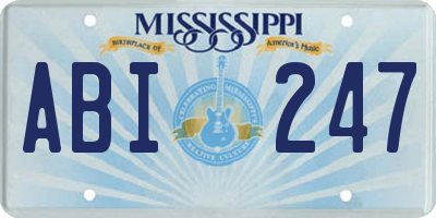 MS license plate ABI247