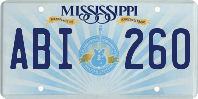 MS license plate ABI260