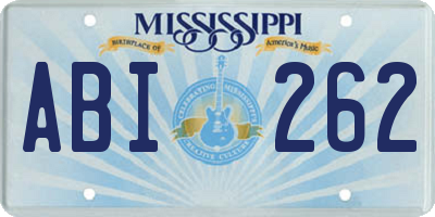 MS license plate ABI262