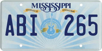 MS license plate ABI265