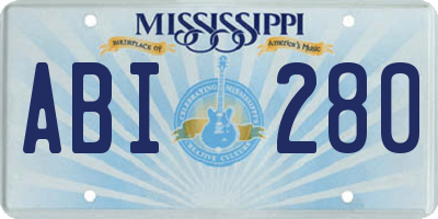 MS license plate ABI280