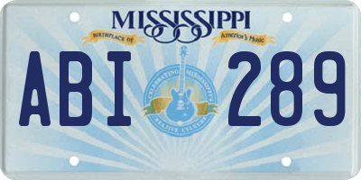 MS license plate ABI289