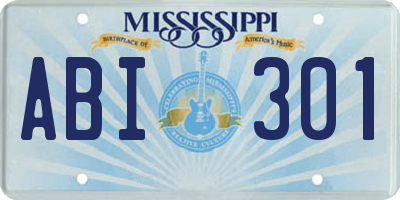 MS license plate ABI301